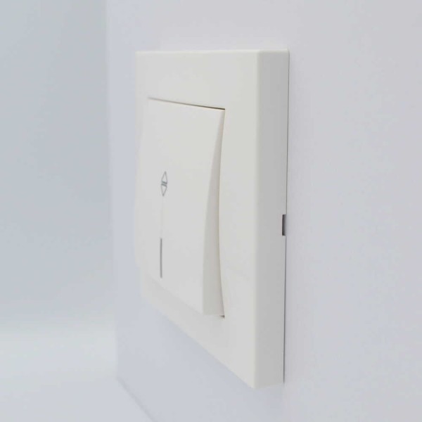 Выключатель ELBI ZENA белый 1кл проходной с подсветкой без рамки ( 609-010200-210 ) - фото №4