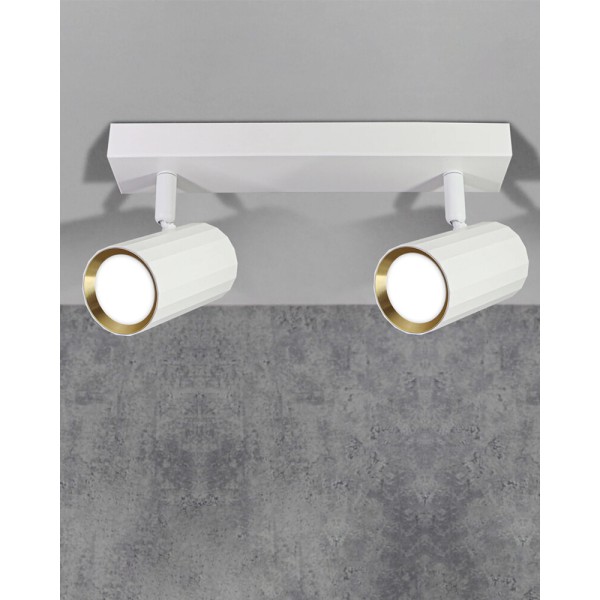 Світильник поворотний, спот Goldlux 323484 Nicea GU10 2x10W IP20 білий - фото №1