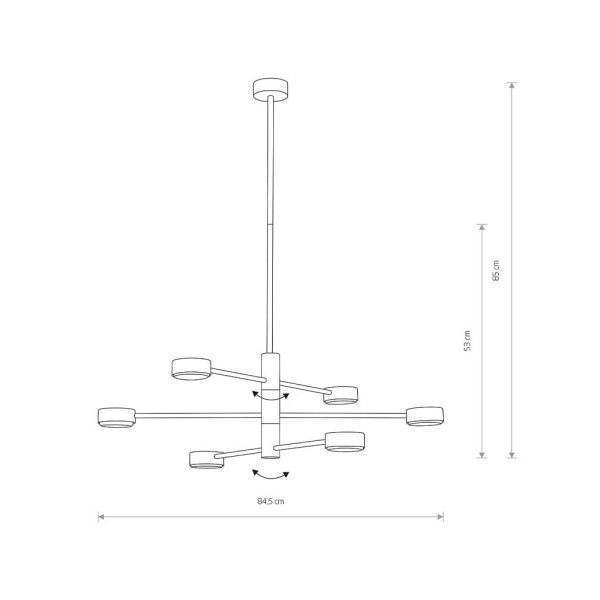 Люстра Nowodvorski 7946 Orbit GX53 6x8W IP20 Чорна - фото №4