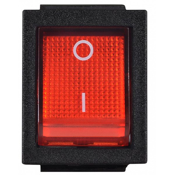 Переключатель Аско-Укрем KCD2-201N R/B (0-I) с подсветкой красный (A0140040101) - фото №1