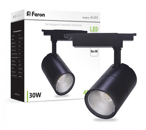 Трековий світильник Feron AL106 30Вт 6500К SMD (чорний) - фото №6