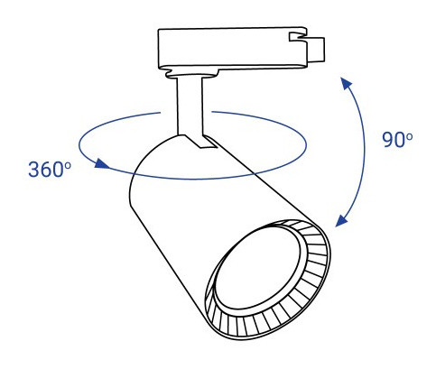 Трековий світильник Feron AL106 30Вт 6500К SMD (чорний) - фото №9