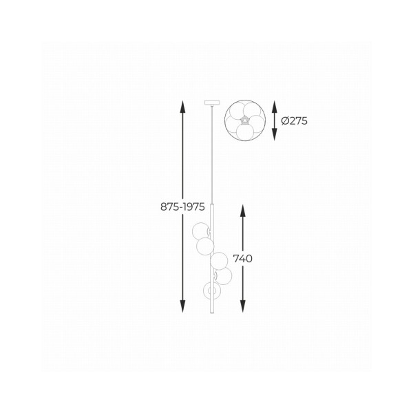 Підвісний світильник, люстра Zuma Line P0574-05E-F7AA Arcturus G9 5x4W IP20 Золотий - фото №4
