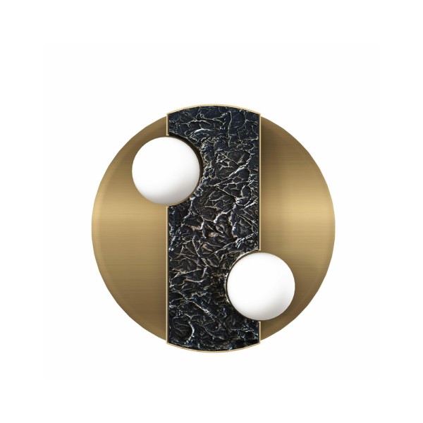 Бра, настінний світильник Pikart 33696 Vulcane G9 2x60W IP20 Brass - фото №1