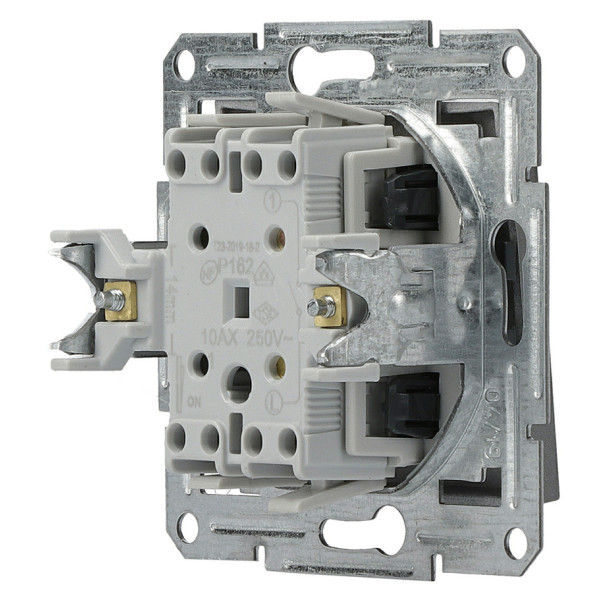 Вимикач 1-клавішний без рамки сталь Asfora, EPH0100162 - фото №2