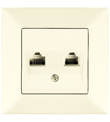 Розетка комп'ютер-телефон Meridian, RJ45 Cat.5e - RJ11 Cat.3, кремовий