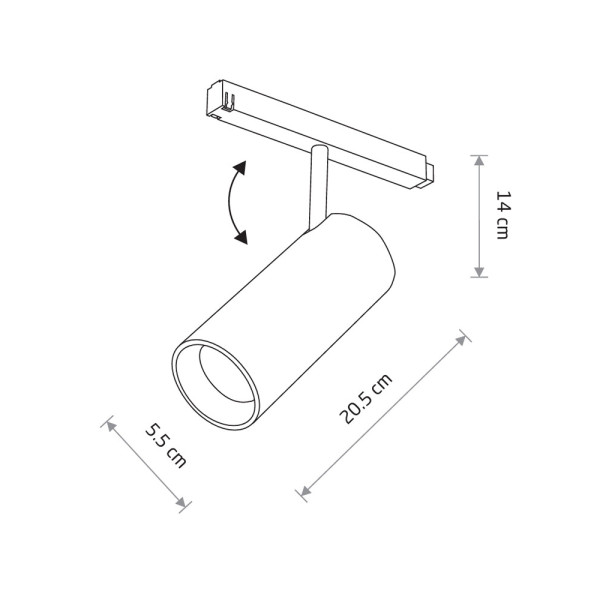 Магнітний трековий світильник Nowodvorski 10655 LVM Spot LED 1x15W 4000K 1100Lm IP20 чорний - фото №4