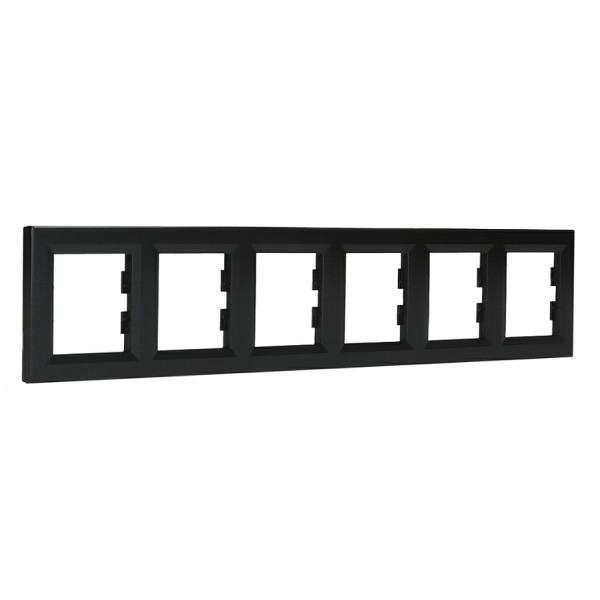 Рамка на 6 мест антрацит Asfora, EPH5800671 - фото №1