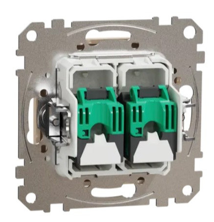 Двойная компьютерная розетка Schneider Electric Sedna Design & Elements RJ45 кат. 5е UTP бежевая SDD112452 - фото №3