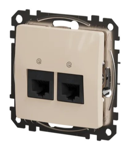 Двойная компьютерная розетка Schneider Electric Sedna Design & Elements RJ45 кат. 5е UTP бежевая SDD112452 - фото №4