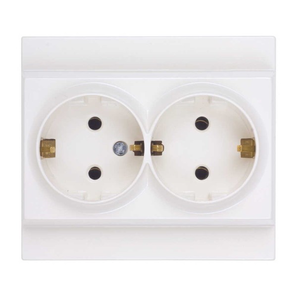 Розетка Nilson Moda біла 2-на з заземленням ( 21111025 )