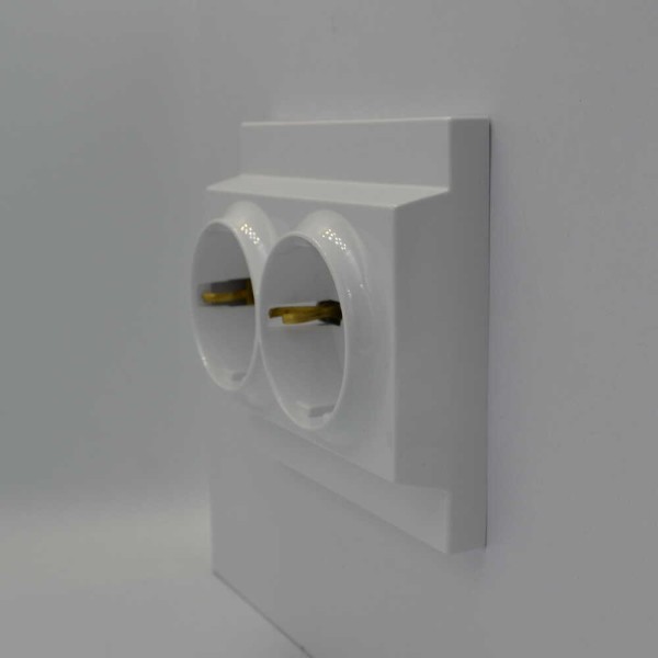 Розетка Nilson Moda біла 2-на з заземленням ( 21111025 ) - фото №2