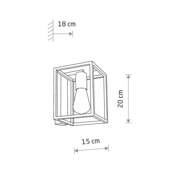 Бра, настінний світильник Nowodvorski 9046 Crate E27 1x25W IP20 чорний - фото №1