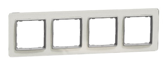 Четырехпостовая рамка Schneider Electric Sedna Elements искусственное белое стекло SDD360804