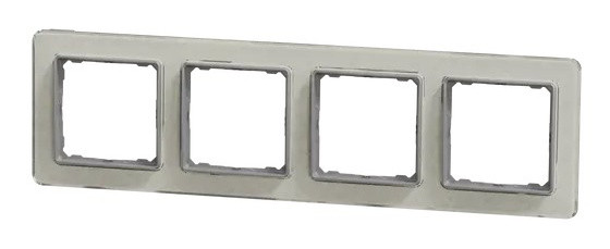 Четырехпостовая рамка Schneider Electric Sedna Elements искусственное белое стекло SDD360804 - фото №4