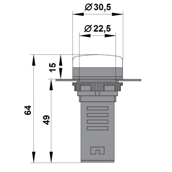 Красный LED индикатор Schrack BZ501215B 230В AC - фото №1