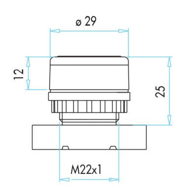 Нажимная кнопка EMAS B100DK (1НО) красная - фото №1
