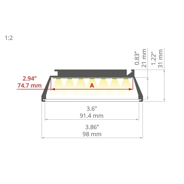 LED-профіль KLUS OMODO-100, 2 метр (KLUS_A18058A_2) - фото №1