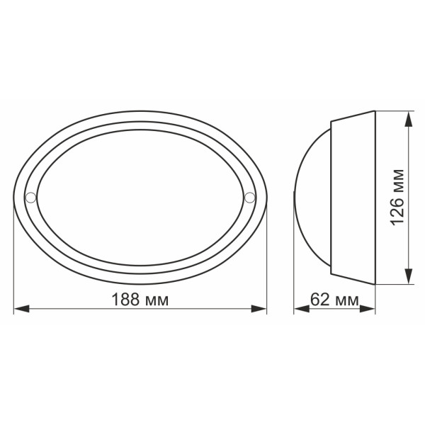 Сенсорний вологозахищений світильник Videx 12Вт 5000K IP65 (VL-BHO-125PW-S) білий - фото №2