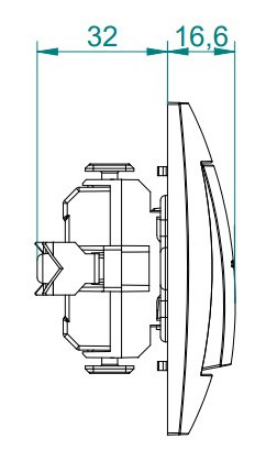 Одноклавішний прохідний вимикач Elektro-Plast Carla 1725-10 з підсвічуванням (білий) - фото №3