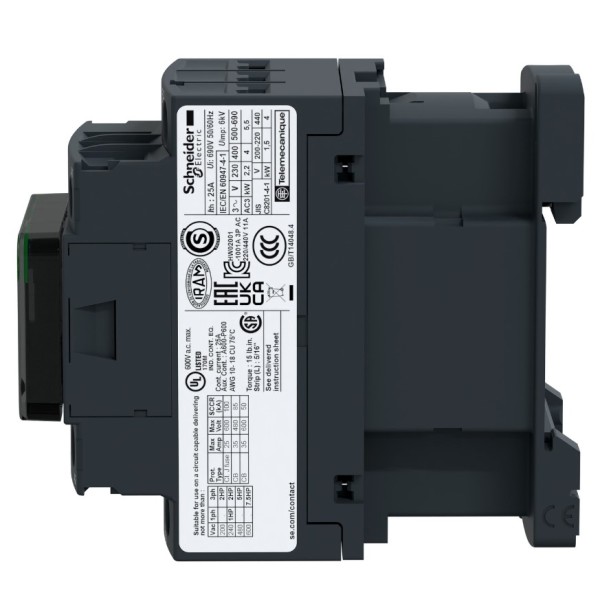 Контактор Schneider Electric LC1D12BD TeSys Deca 3Р, 12A, НО+НЗ 24В DC - фото №1