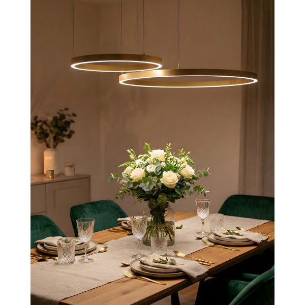 Люстра Zuma Line 250067-GD Isak LED 1x100W 3000K 2500Lm IP20 золотая (5907925003541) - фото №1