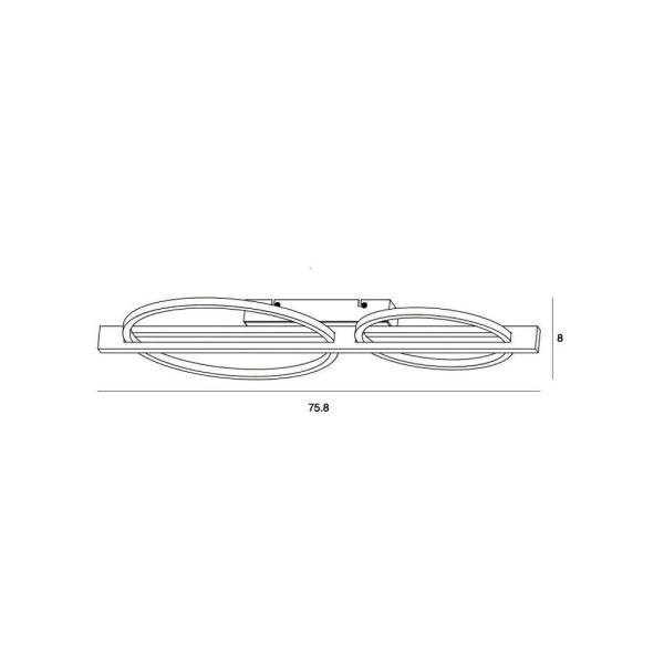 Люстра Italux PLF-55362-25W-WO Natano LED 2x28W 3000K 1050Lm IP20 чорна - фото №2