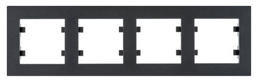 Горизонтальная четырехместная рамка Hager WL5743 Lumina-Intense 4X (черная)