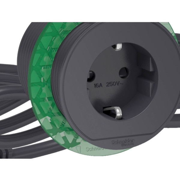 Встраиваемый в стол розеточный блок Schneider Electric INS44001 1х(2К+З) (антрацит) - фото №1