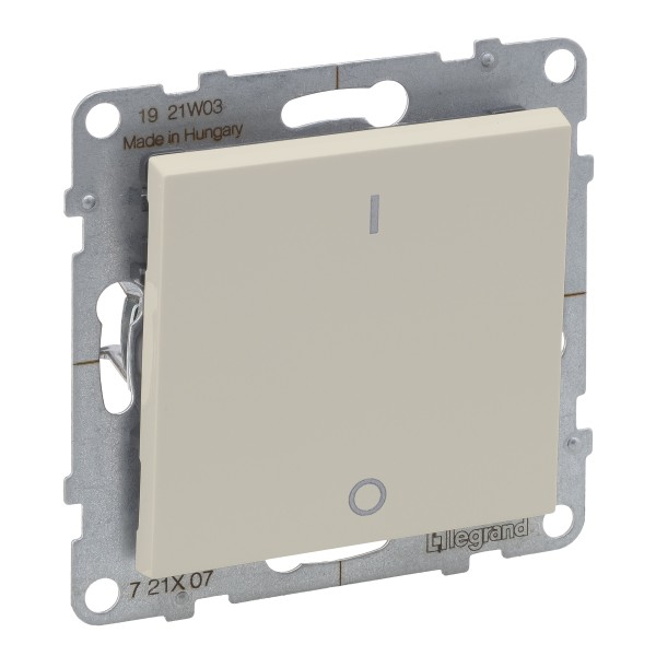 Выключатель одноклавишный двухполюсный 10А винтовые клеммы Legrand SUNO (слоновая кость) 721202