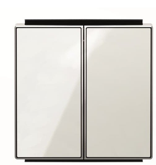 Двойная клавиша выключателя ABB Sky 2CLA851100A2101 8511 CB (белое стекло)