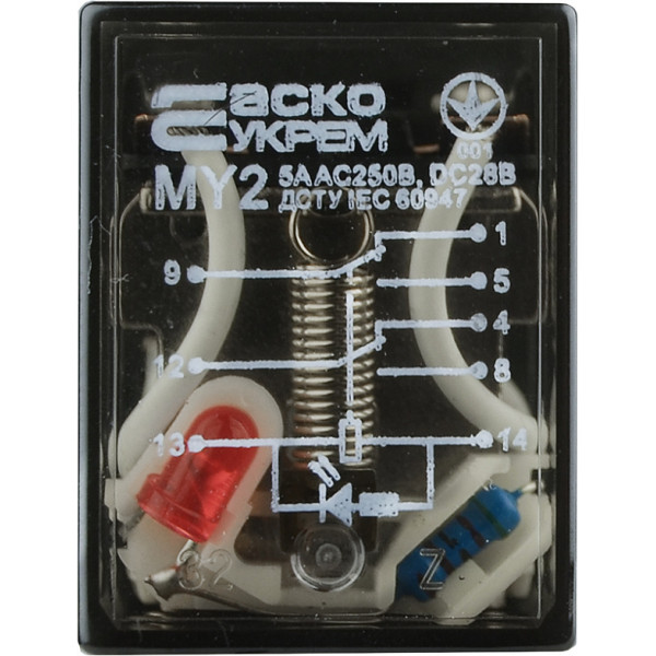Проміжне реле Аско-Укрем МY2 DC 12В (A0090010023) - фото №2