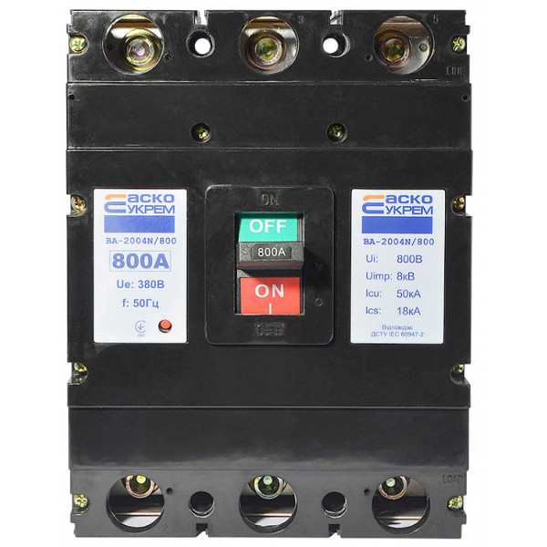 Силовой автоматический выключатель Аско-Укрем ВА-2004N/800 3р 800А (A0010040076) - фото №1