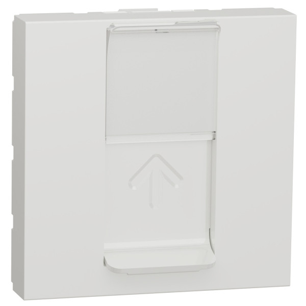 Одинарна комп'ютерна розетка Schneider Electric NU341718 RJ45 cat.6 STP із полем для напису 2М (біла) - фото №1