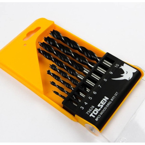 Комплект спиральных сверл по дереву Tolsen (75626) 3-4-5-6-7-8-9-10мм (8шт) - фото №3