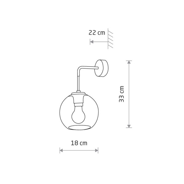 Бра, настінний світильник Nowodvorski 9132 Vetro E27 1x25W IP20 чорний - фото №1