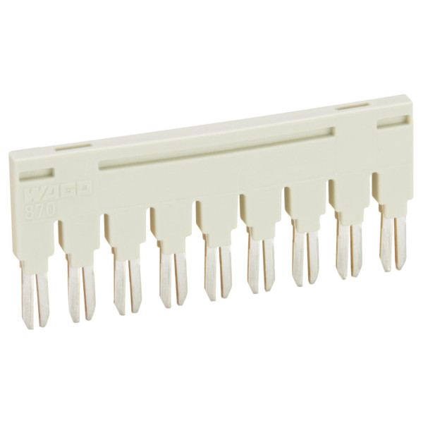 Ізольована гребінчаста перемичка Wago 870-409 на 9 контактів 18А (сіра)