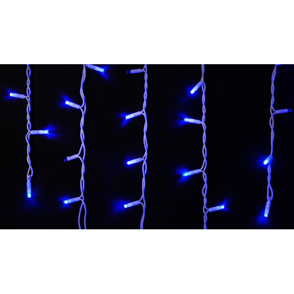 Біла вулична світлодіодна гірлянда Delux EN ICICLE 75LED (90016592) 2x0,7м IP44 (синє світло) - фото №1