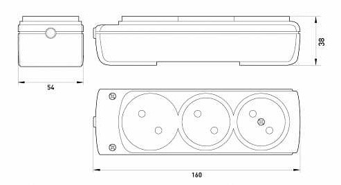 Тримісна колодка E.Next etes.3 без заземлення (s042101) - фото №1