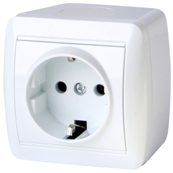 Одинарна розетка E.Next e.aqua.1230.gr з з/к IP20 (s035054)