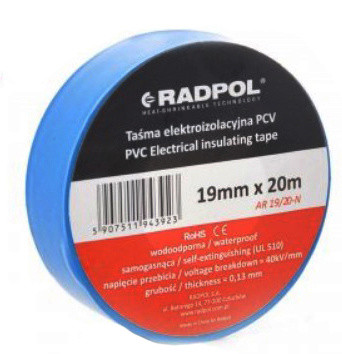 ПВХ изолента Radpol AR 19/20 синяя 20м