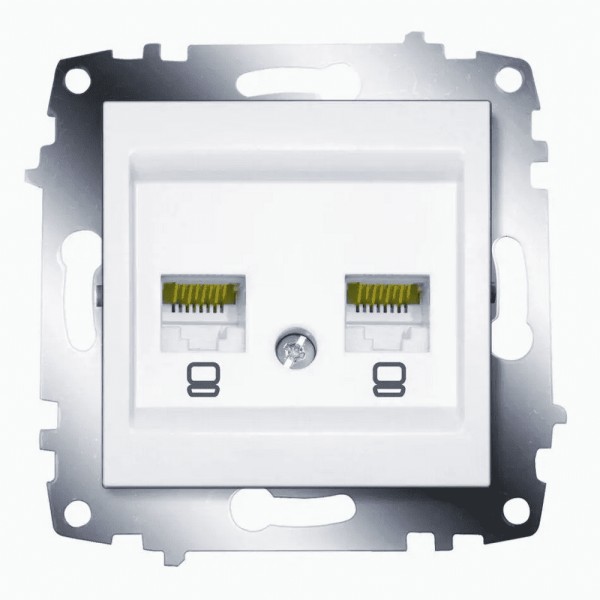 Розетка EL-BI ZENA белая компьютерная CAT6 RJ45 2-я без рамки ( 609-010200-248 )