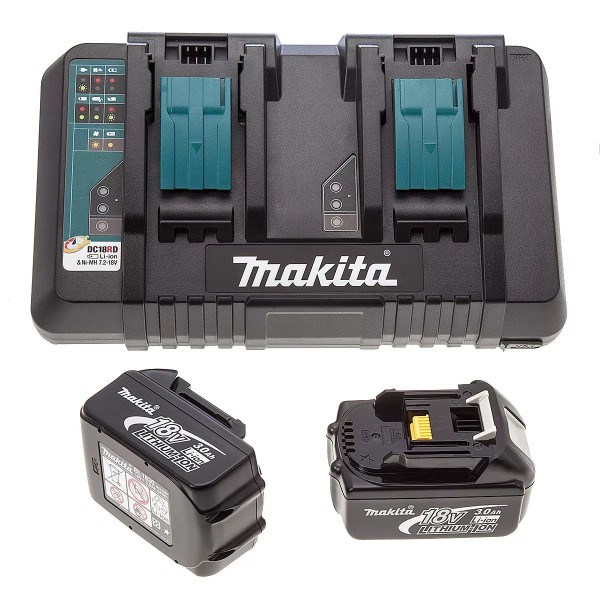 Набір акумуляторів Makita 197629-2 LXT (BL1850Bx2 DC18RD Makpac3) - фото №3