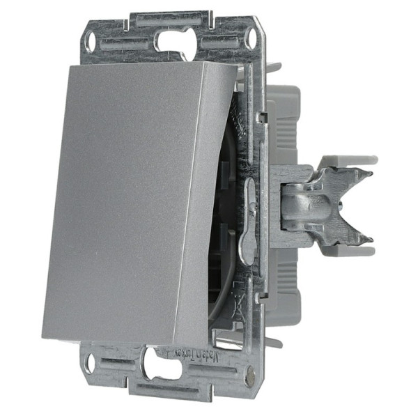 Перемикач перекр. без рамки алюміній Asfora, EPH0500161 - фото №1