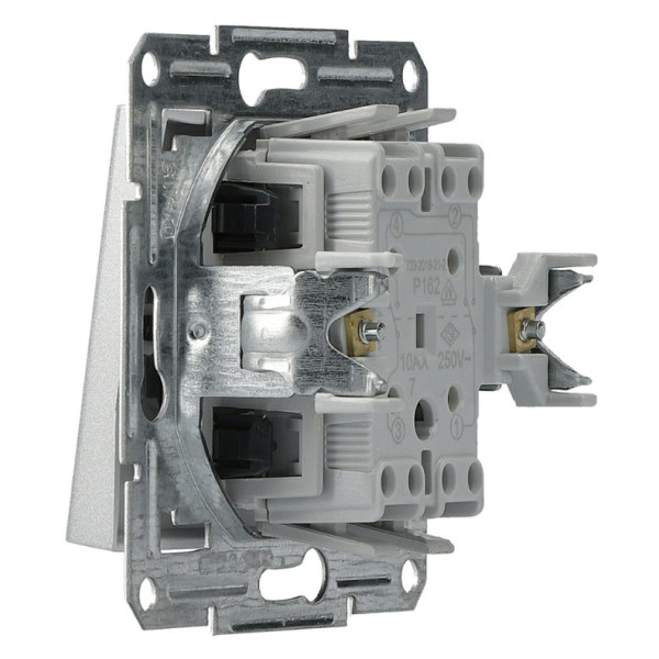 Перемикач перекр. без рамки алюміній Asfora, EPH0500161 - фото №2