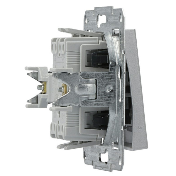 Перемикач перекр. без рамки алюміній Asfora, EPH0500161 - фото №4