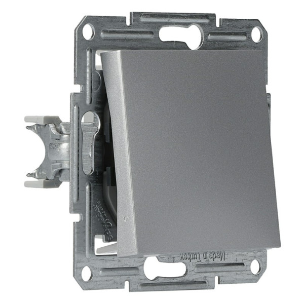 Перемикач перекр. без рамки алюміній Asfora, EPH0500161 - фото №5