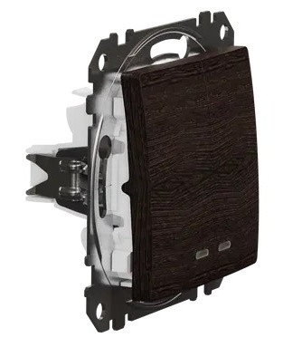 Двоклавішний вимикач Schneider Electric Sedna Design & Elements з підсвіткою венге SDD181105L - фото №1