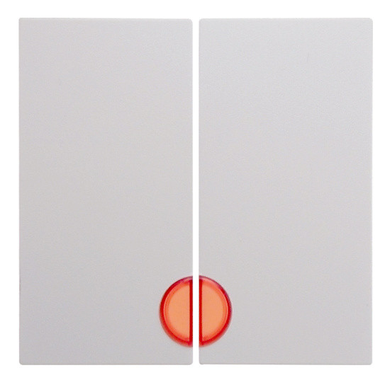 Клавіші для 2-клавішних вимикачів з червоною лінзою, полярна білизна матова, Berker S.1/B.3/B.7