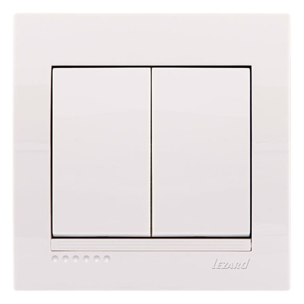 Вимикач 2-кл. білий, Deriy, Lezard